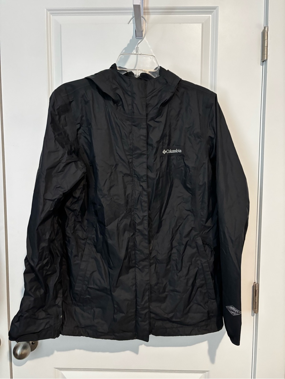 Columbia Women's Black Hooded Rain Jacket